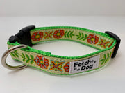 Hippie Button Flower Dog Collar