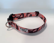 Pink & Brown Geometric Dog Collar