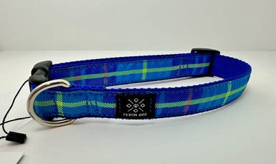 Blue Plaid Dog Collar - Fetch Dog