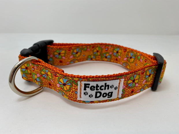 Mosaic Flower Dog Collar - Fetch Dog