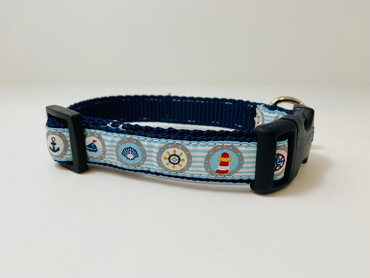 Nautical Small Dog Collar - Fetch Dog