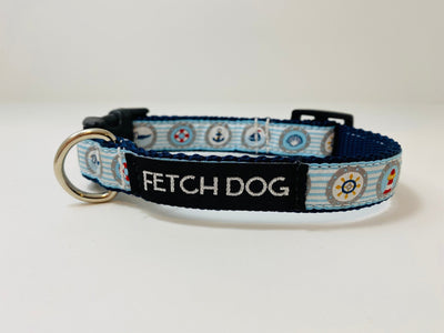 Nautical Small Dog Collar - Fetch Dog