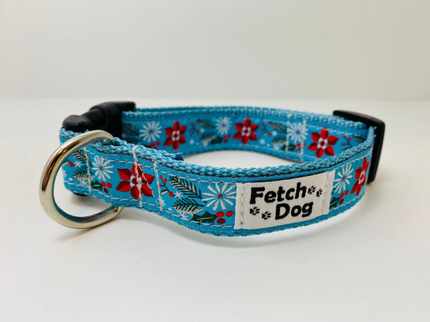 Poinsettia Dog Collar - Fetch Dog