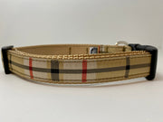 Tan Plaid Dog Collar - Fetch Dog