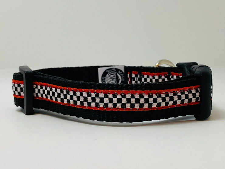 Tiny checkerboard Small Dog Collar - Fetch Dog