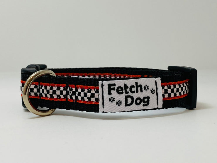 Tiny checkerboard Small Dog Collar - Fetch Dog