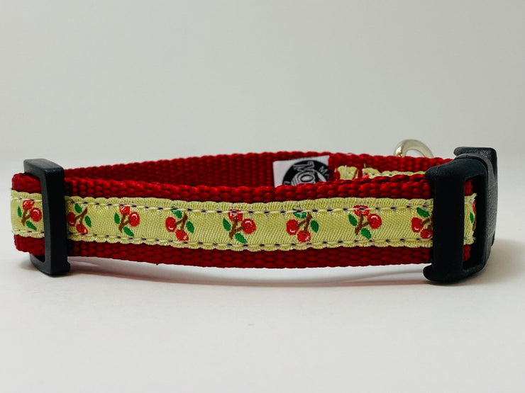 Tiny Cherries Small Dog Collar - Fetch Dog