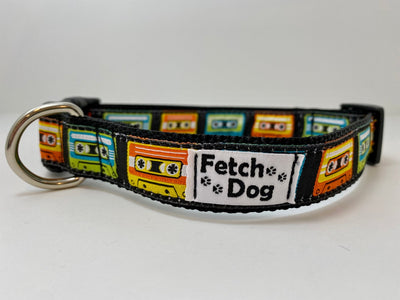 Vintage Cassette Tapes Dog Collar - Fetch Dog