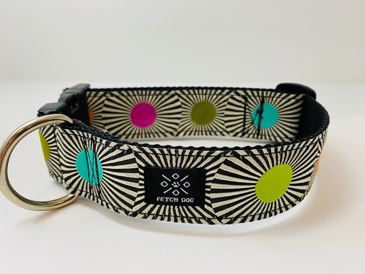 Stripes and Dots Wide Dog Collar