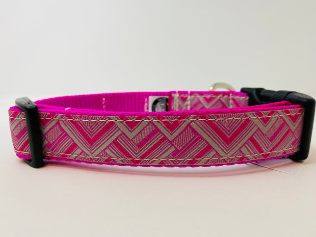Pink Corners Dog Collar