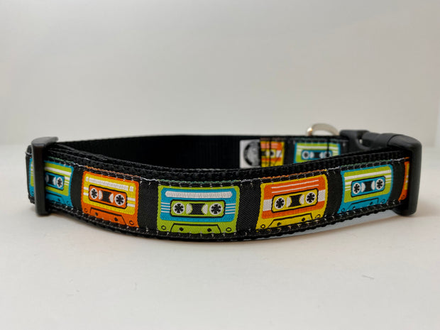 Vintage Cassette Tapes Dog Collar